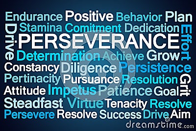 Perseverance Word Cloud Stock Photo