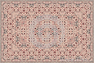 Persian colored carpet. Vector Illustration