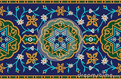 Persian Complex Seamless Pattern Vector Illustration