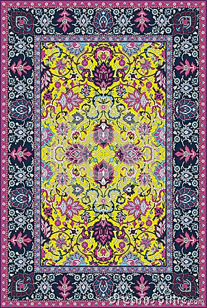 Persian detailed carpet Vector Illustration