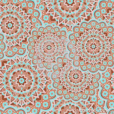 Persian medallion flower seamless ornament design Stock Photo