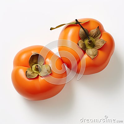 Persimmon Tomatoes: A Close-up On White Background Stock Photo