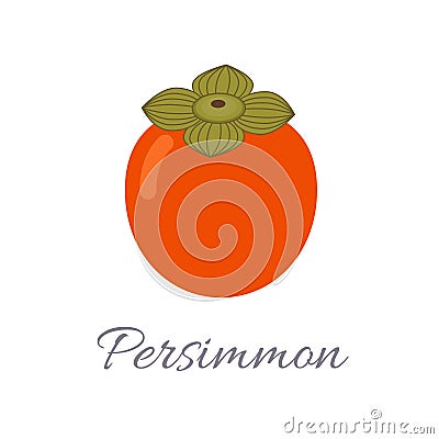 Persimmon icon with title Vector Illustration