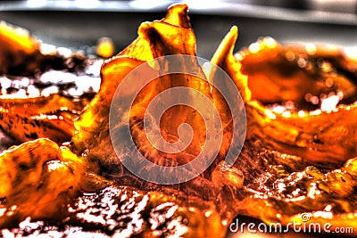 Persimmon macro - alien like Stock Photo