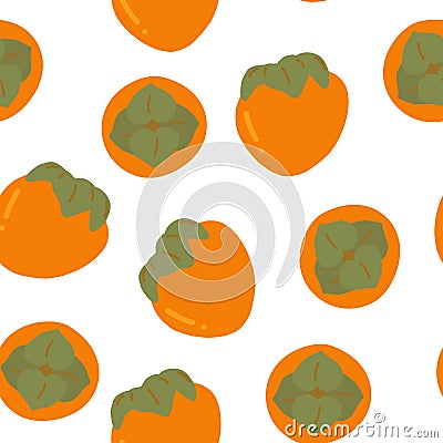 persimmon seamless pattern hand drawn. , minimalism. wallpaper, background, textile, wrapping paper. fruit. Stock Photo