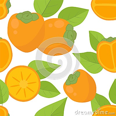 Persimmon seamless pattern vector illustration Vector Illustration