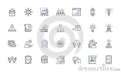 Persistence and determination line icons collection. Resilience, Grit, Perseverance, Tenacity, Ambition, Goal-oriented Vector Illustration