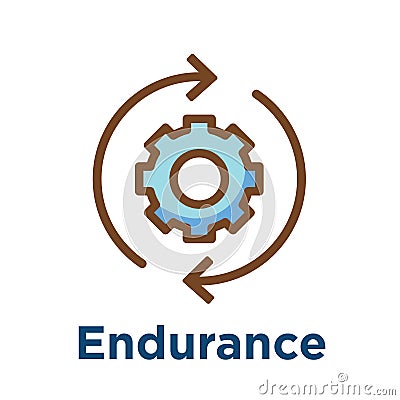 Persistence icon with image of extreme motivation & drive set on Vector Illustration