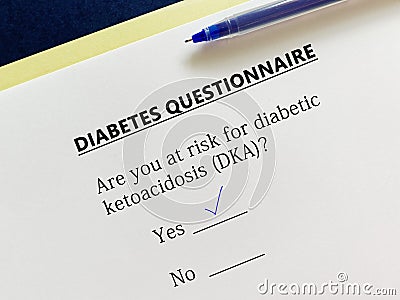 Questionnaire about diabetes Stock Photo