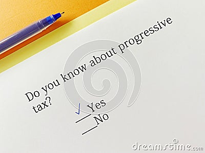 Questionnaire about taxes Stock Photo