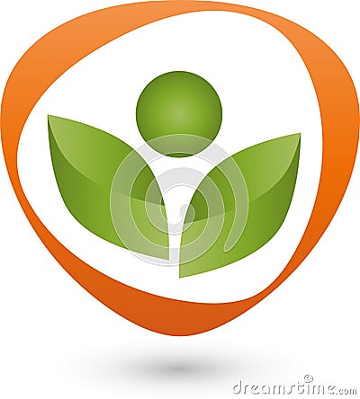 A person as a plant, wellness and naturopathic logo Stock Photo