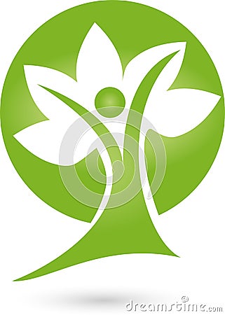 Person as a tree, naturopath and nature logo Stock Photo