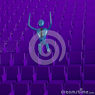 The person in the auditorium Stock Photo