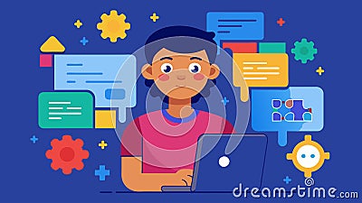 A person with autism showing off their impressive skills in coding and programming utilizing their unique logical Vector Illustration