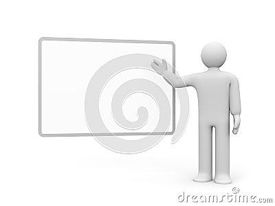Person and blank billboard Stock Photo