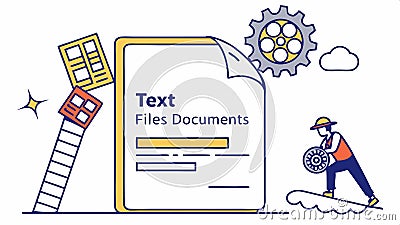 Person carrying text files, document management and digital data vector design Generative AI Vector Illustration