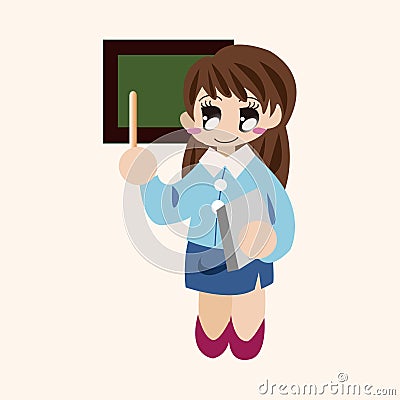 Person character teacher theme elements Vector Illustration