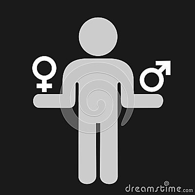 Person is choosing sex and gender Vector Illustration