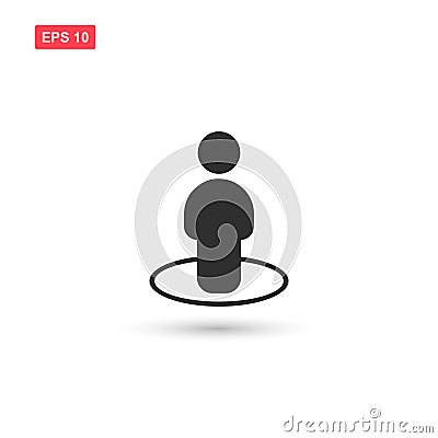 Person with circle icon vector isolated 4 Vector Illustration