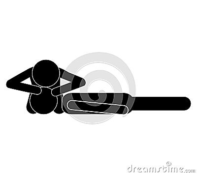 Person doing cpr to pacient icon Vector Illustration