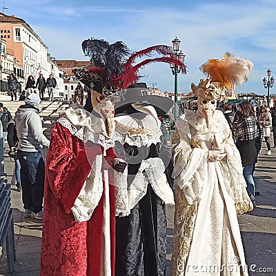 Person dressed up for the carnival of Venice in Italy Editorial Stock Photo