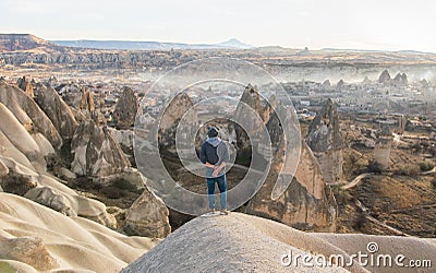 Person is enjoying views Stock Photo