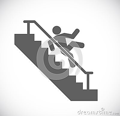 Person fall stairs Vector Illustration