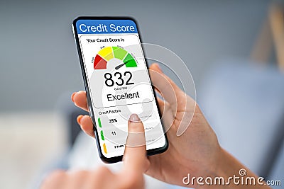 Online Credit Score Ranking Stock Photo