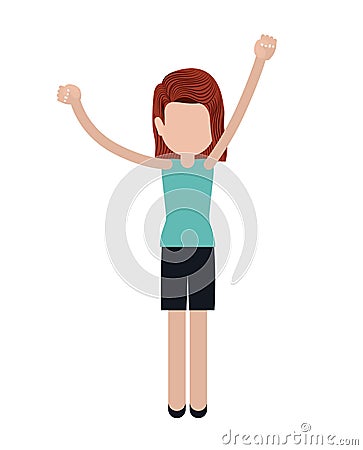 Person with gestures of protest isolated icon design Vector Illustration