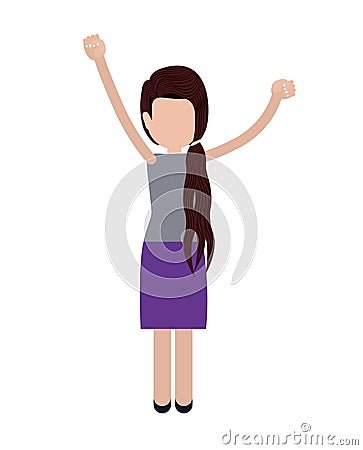 Person with gestures of protest isolated icon design Vector Illustration