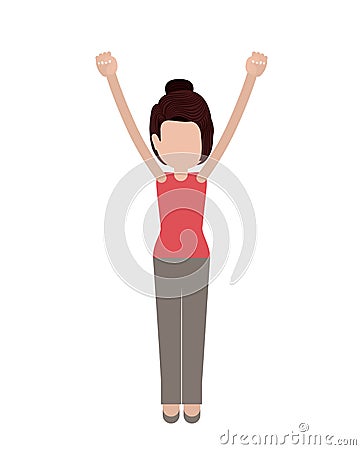 Person with gestures of protest isolated icon design Vector Illustration