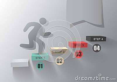 Person goes up the stairs Vector Illustration