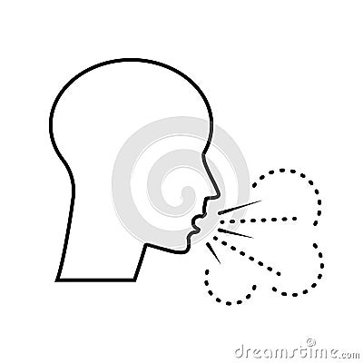 Person, head mouth cough face icon. Isolated vector illustration. Vector Illustration