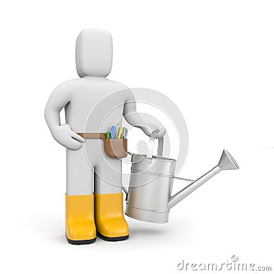 Person hold watering can Stock Photo