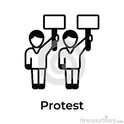 Person holding placard showing concept icon of protest Vector Illustration