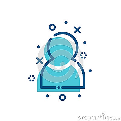 Person icon flat outline Vector Illustration