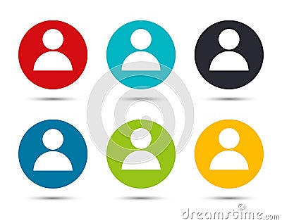 Person icon flat round button set illustration design Vector Illustration