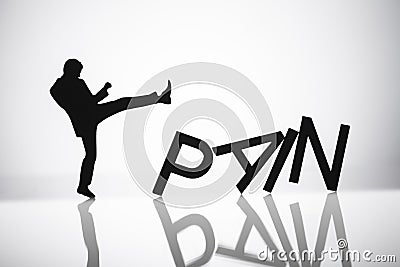 Person Kicking Pain Word Stock Photo