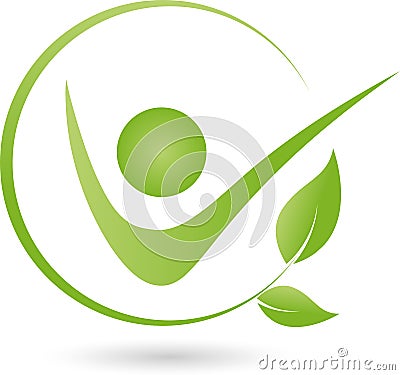 Person and Leaves, Fitness and Alternative Therapist Logo Stock Photo