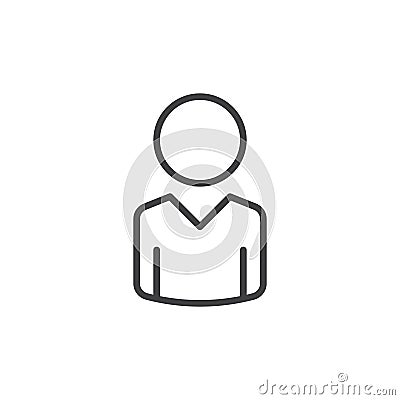 Person line icon, outline vector sign, linear style pictogram isolated on white. Vector Illustration