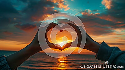 Person Making Heart Shape With Hands Stock Photo