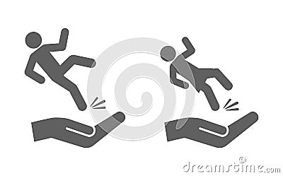 Person man woman fall icon Vector Illustration