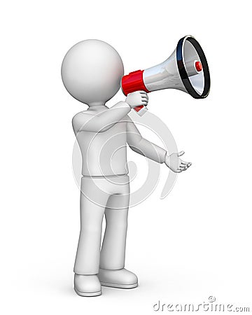 Person with megaphone Cartoon Illustration