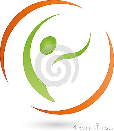 A person in motion, sport and fitness logo Stock Photo