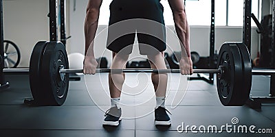 A person performing a deadlift with proper form using a b created with generative AI Stock Photo