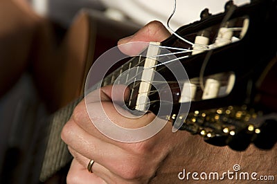 Person playing guitar Stock Photo