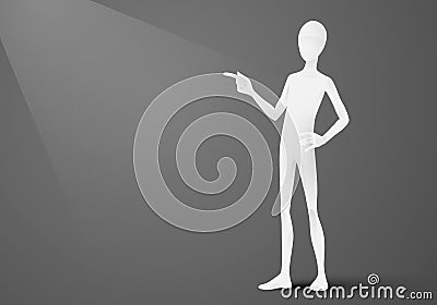 Person Pointing to your Product or Text Vector Illustration