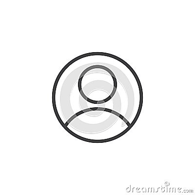 Person profile circle avatar outline icon Vector Illustration