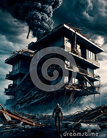 Brave Soul Confronts Catastrophic Tornado Stock Photo