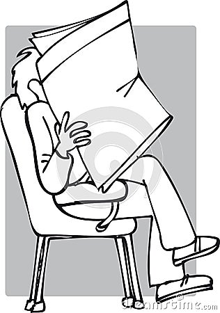 Person reading newspaper Vector Illustration